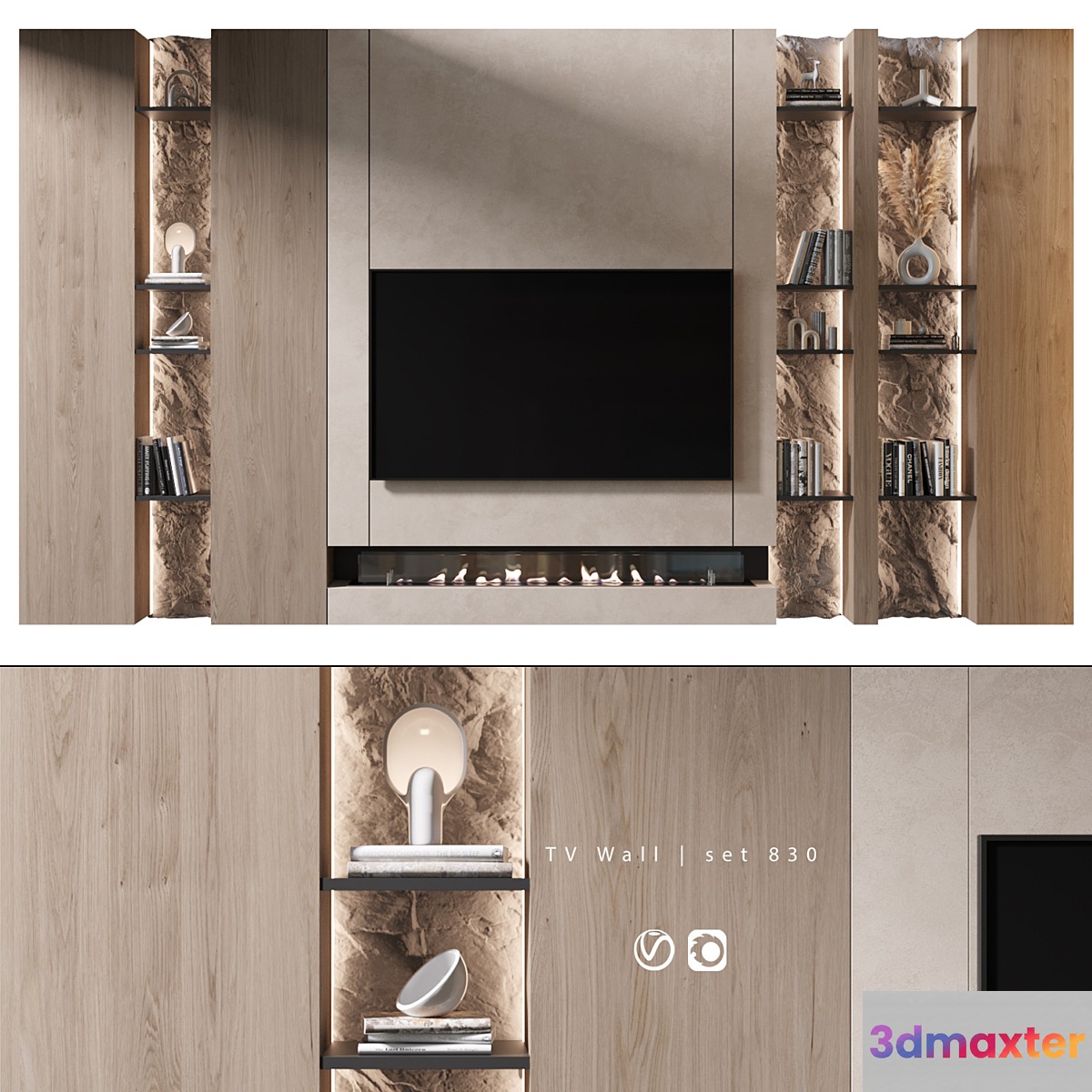 TV Wall | set 830 - No.2 3D Max