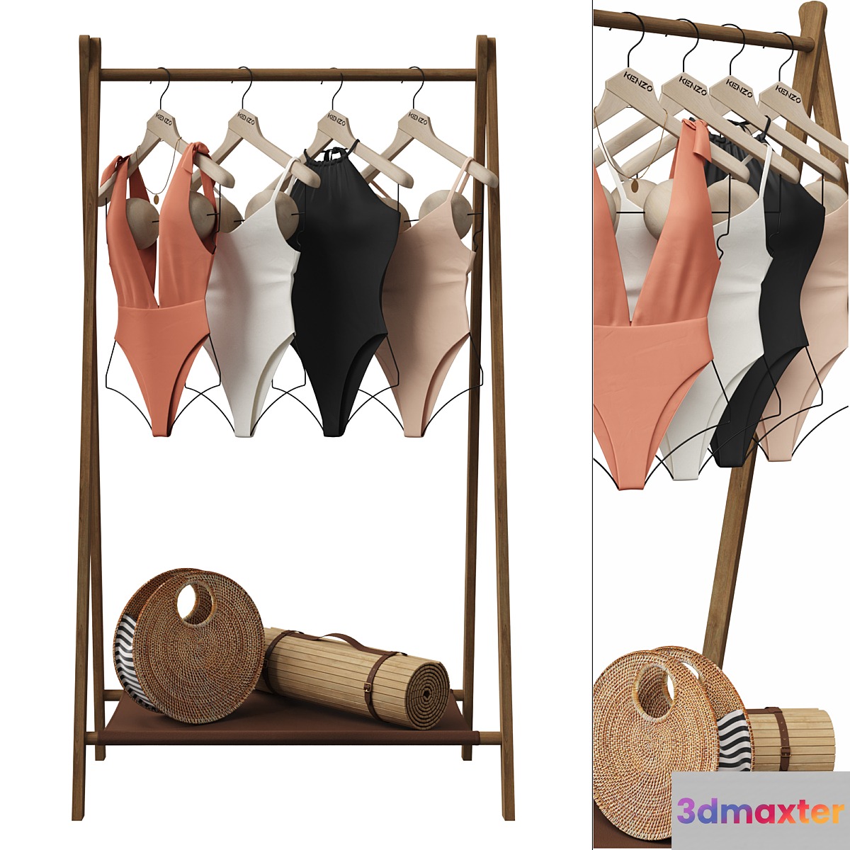 Set of swimwear and beach accessories for shop 002 - No.2 3D Max