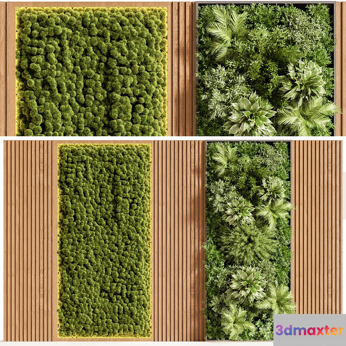 Wooden planks and vertical garden 08 - No.2
