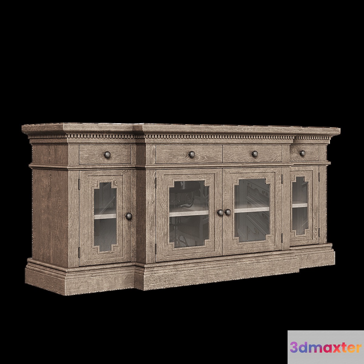 OM Media console with glass doors 180 St. James