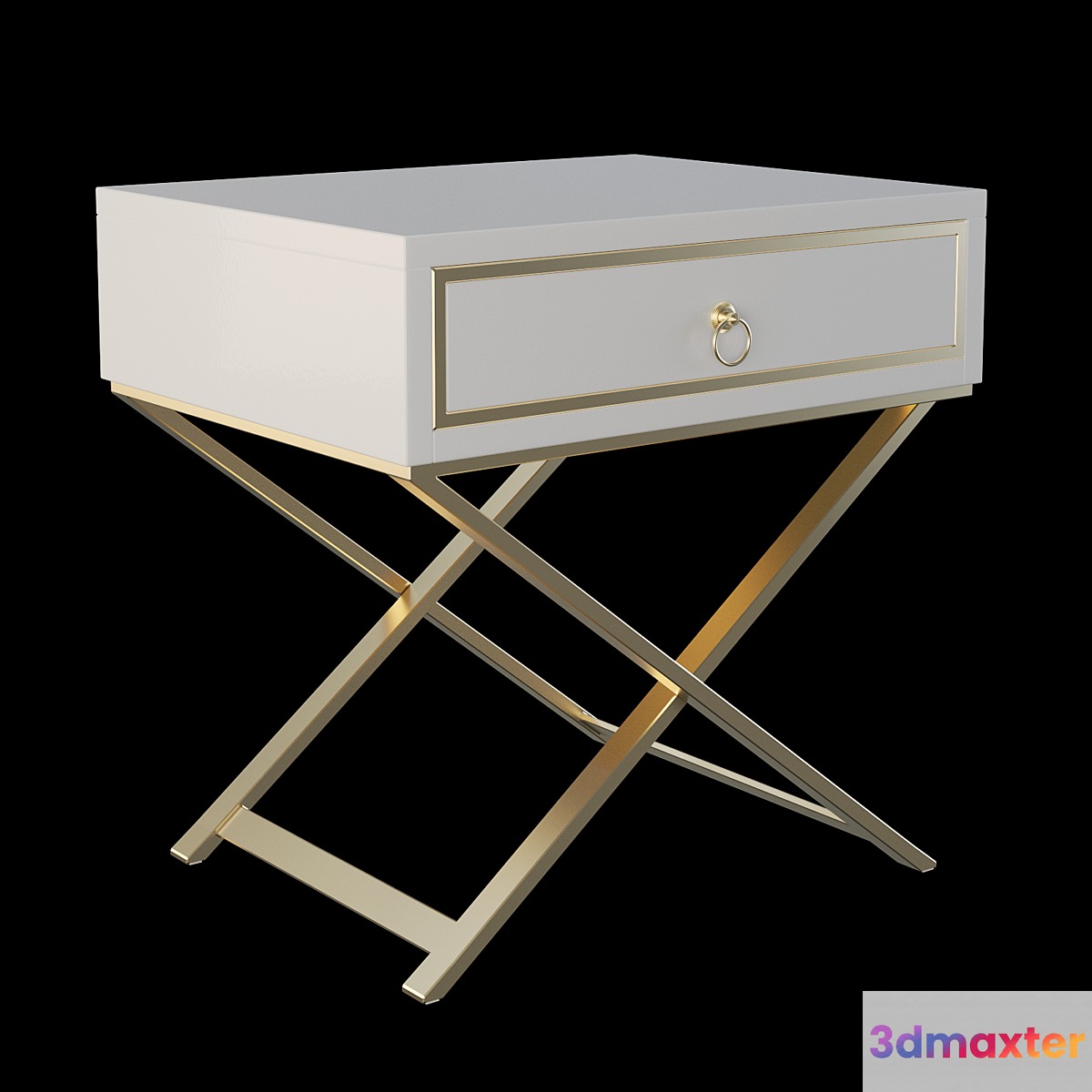Homary White Nightstand X Shaped