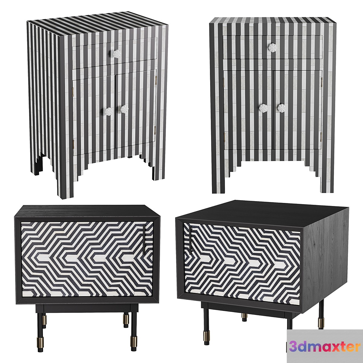 Bedside cabinets with LoftConсept inlay 3D Max