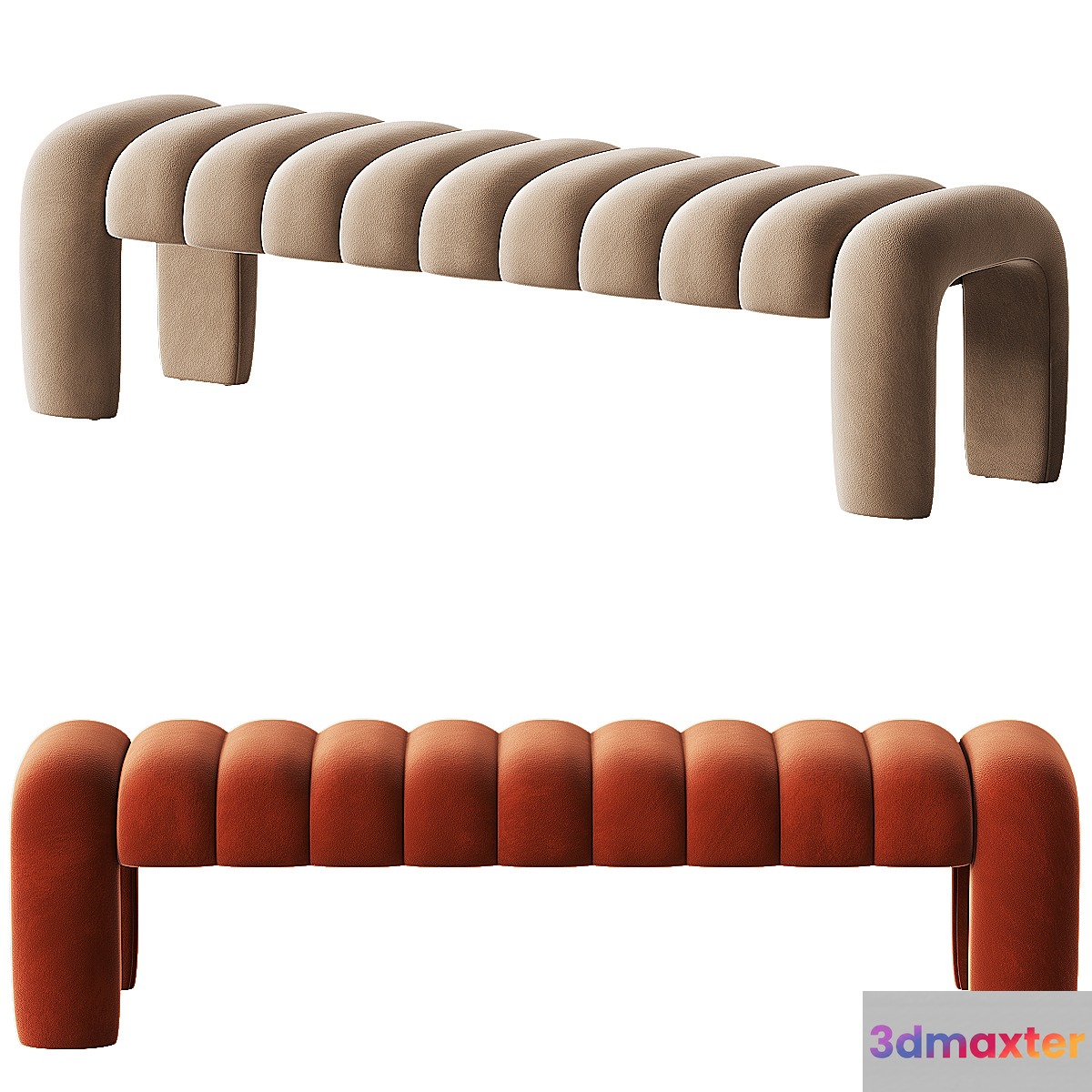 SOHO HOME Willis bench 3D Max