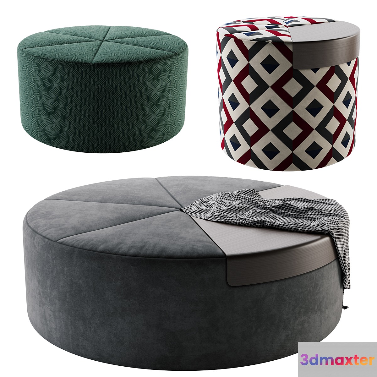 Flou Moon Pouf 3D Max