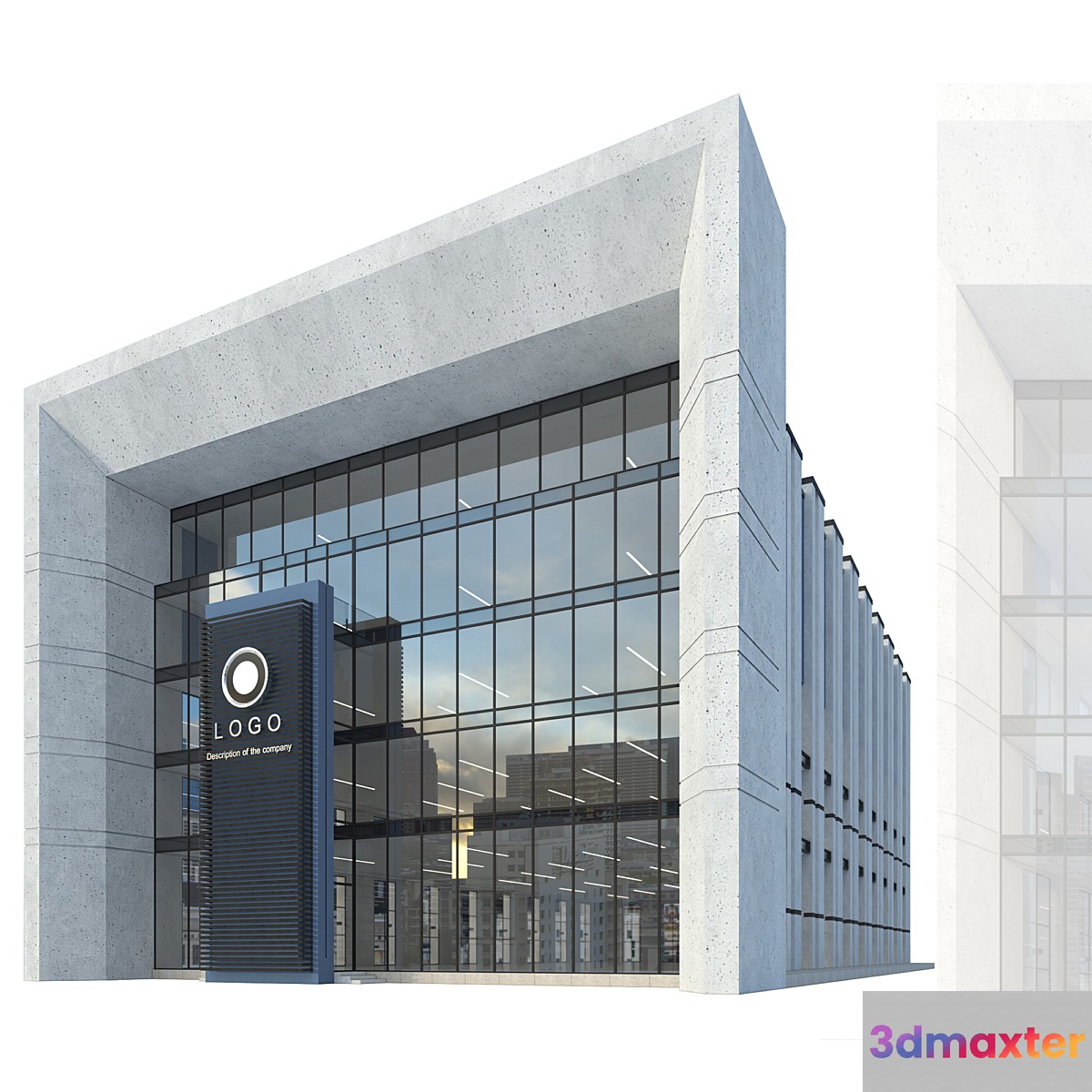 Modern Commercial Building No1 - No.2 3D Max