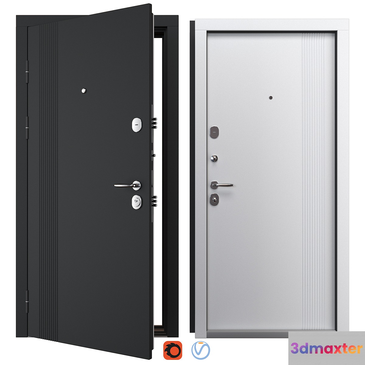 Entrance metal door Status (Bulat) - No.2 3D Max
