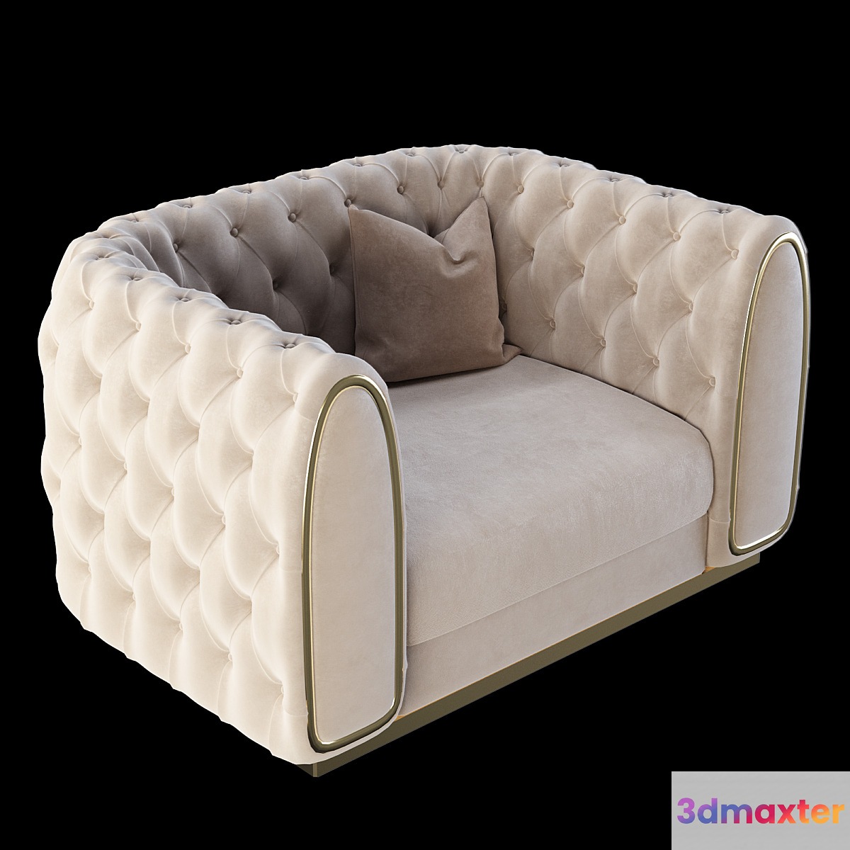 Armchair Homary Luxury Velvet Chesterfield Sofa