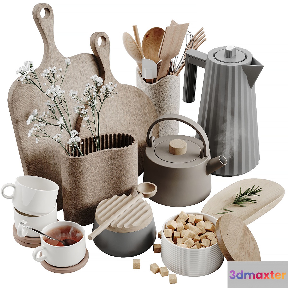 Decorative set for the kitchen 2 3D Max