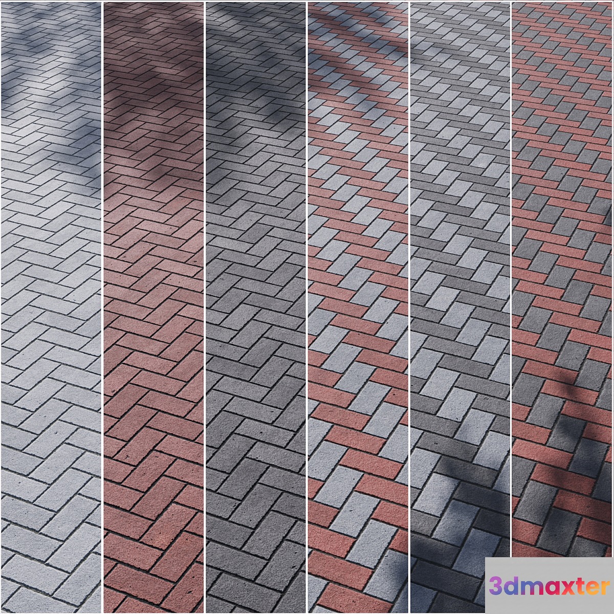 Paving Concrete Set 01(6 type colors) - No.2 3D Max