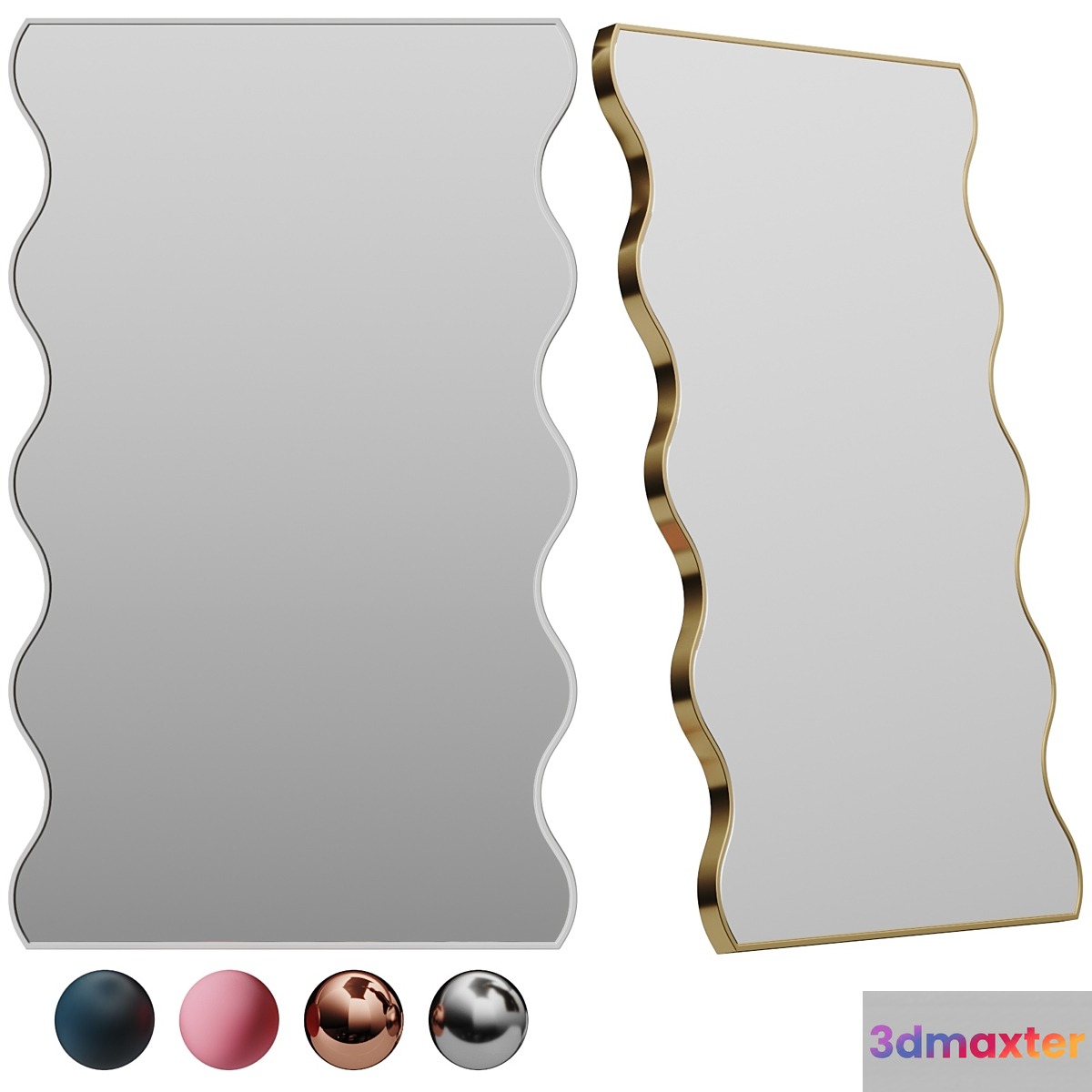 Dot Wavey Mirror by West Mirrors 3D Max
