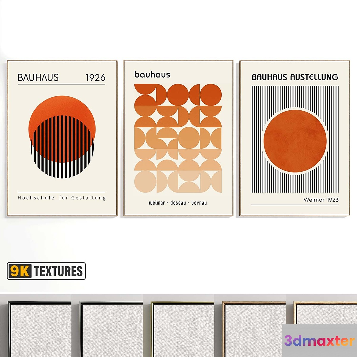 Abstract Painting Set of 3 pieces - No 45 - No.2 3D Max