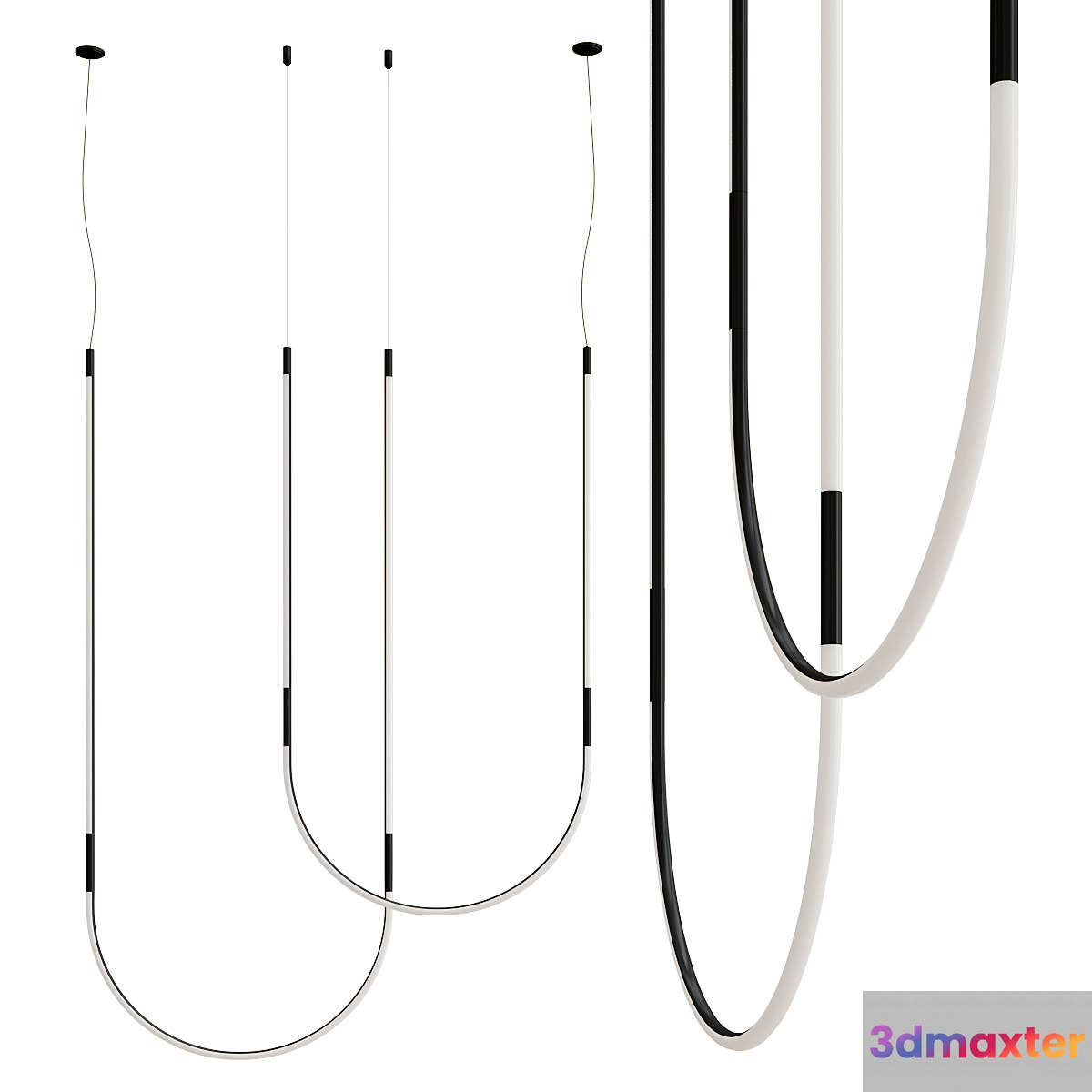 TUBS MODULAR Aluminum pendant lamp By LedsC4 3D Max