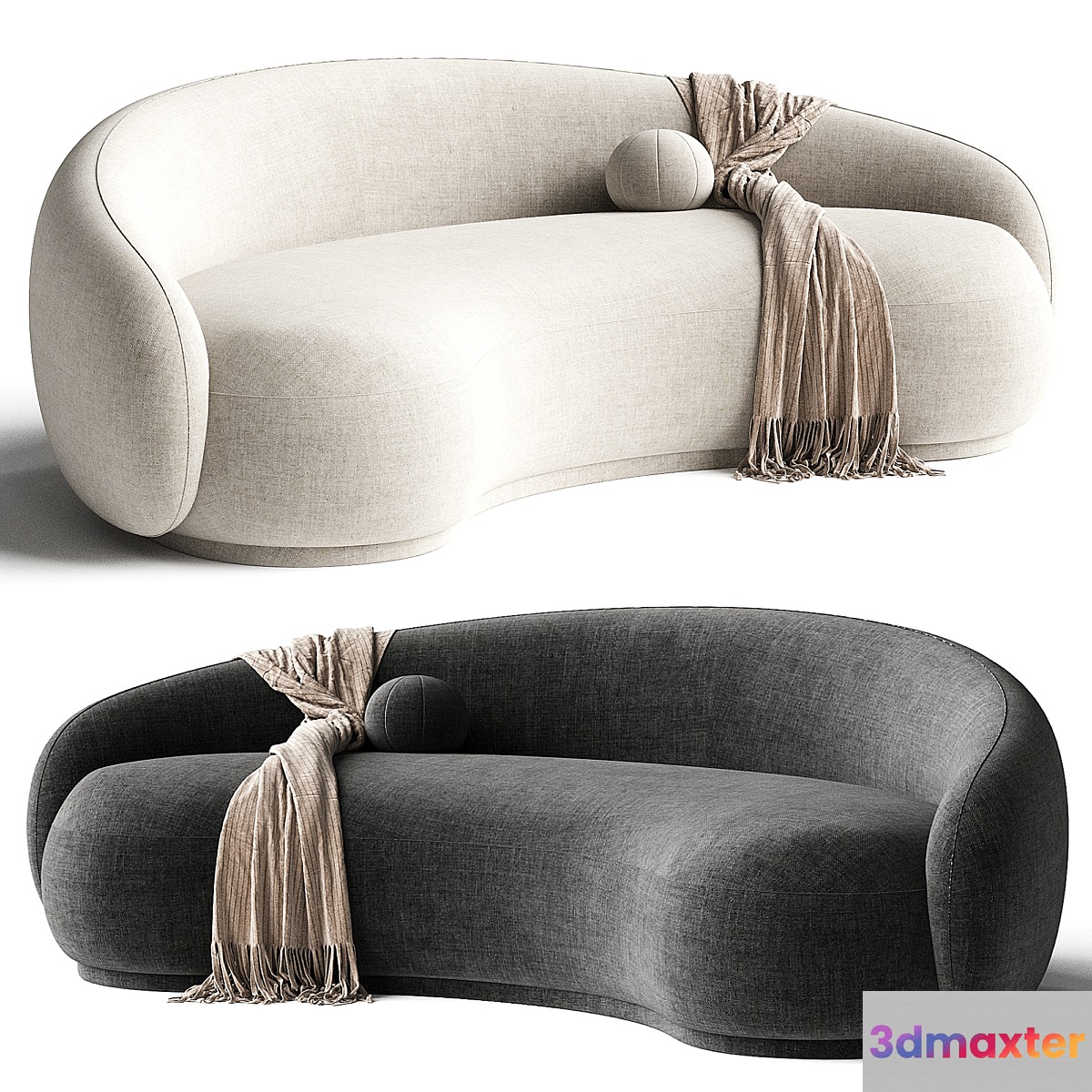 Kendall Sofa Blush 3D Max