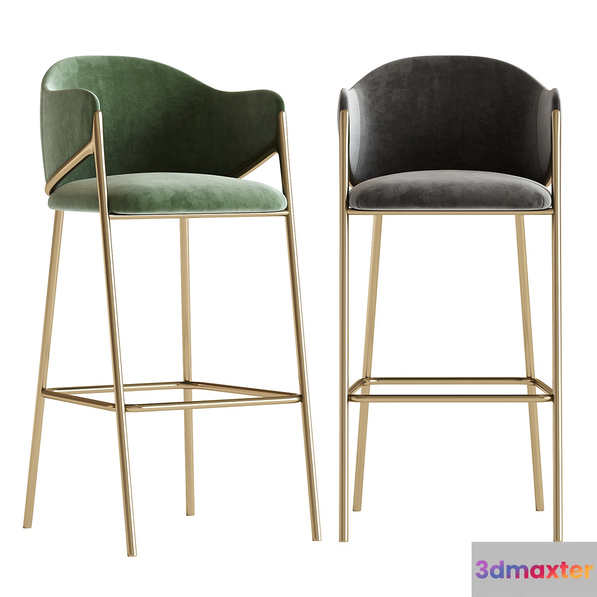 Metal Solid Barstool 3D Max