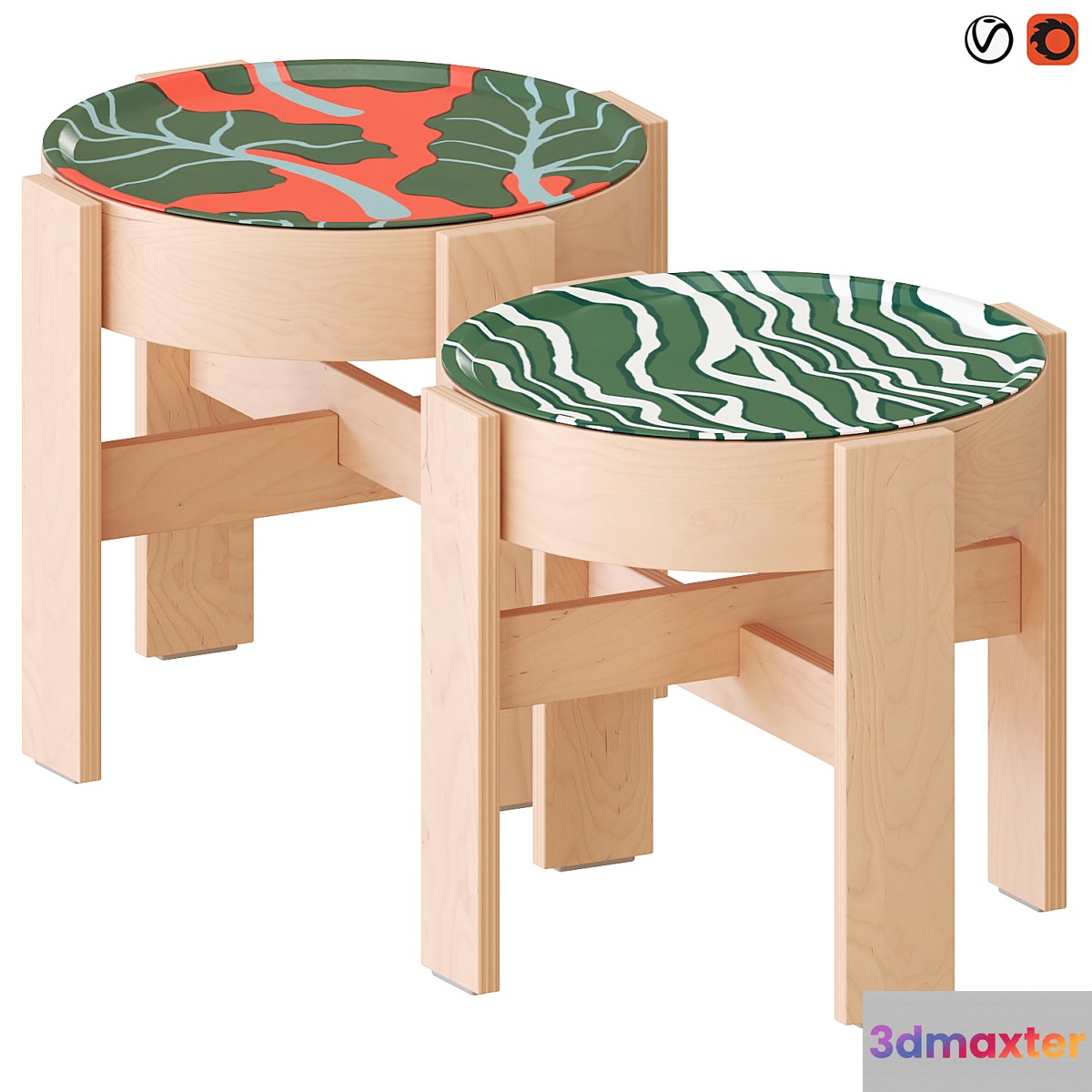 BASTUA Side Tables 3D Max