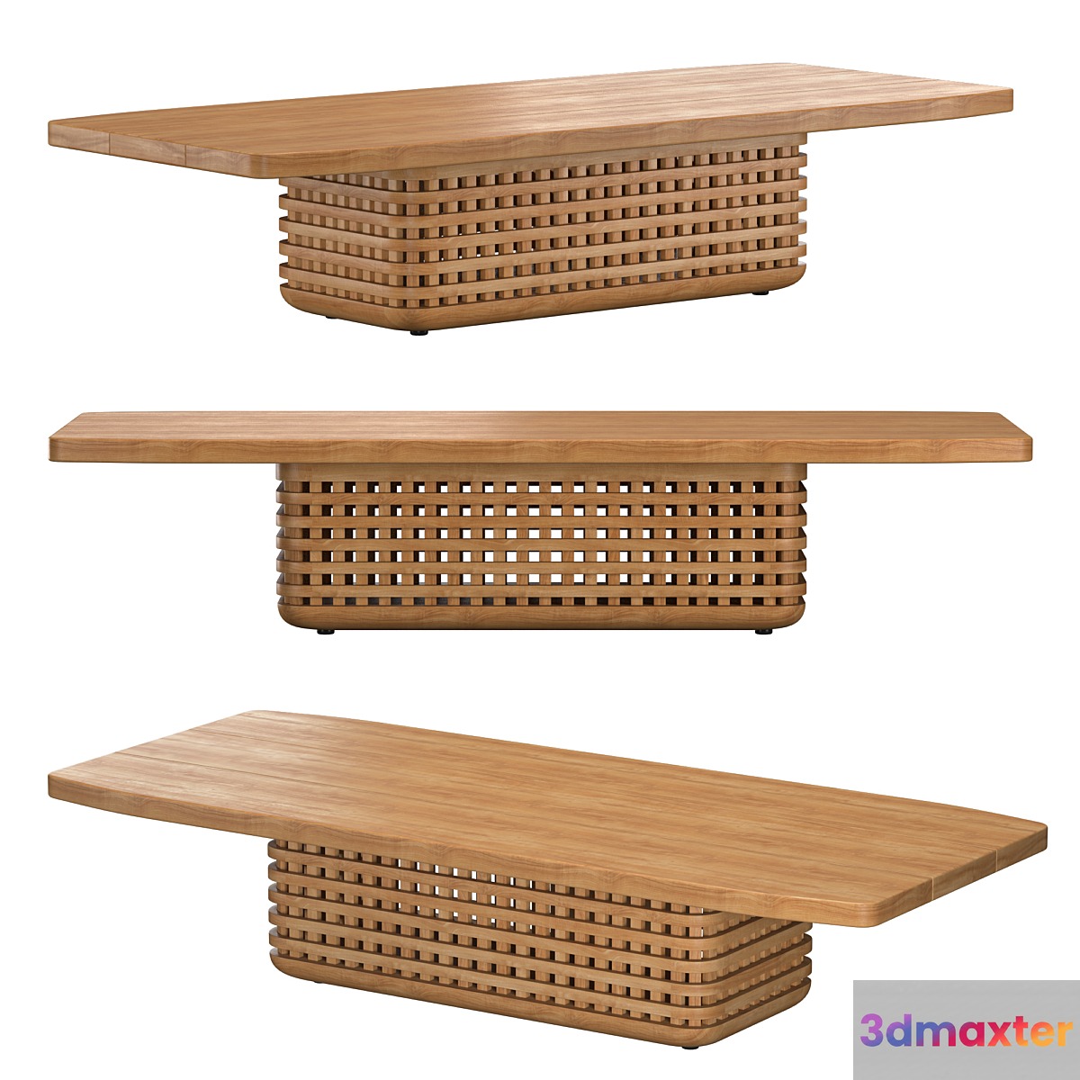 TRELICA TEAK RECTANGULAR COFFEE TABLE 3D Max