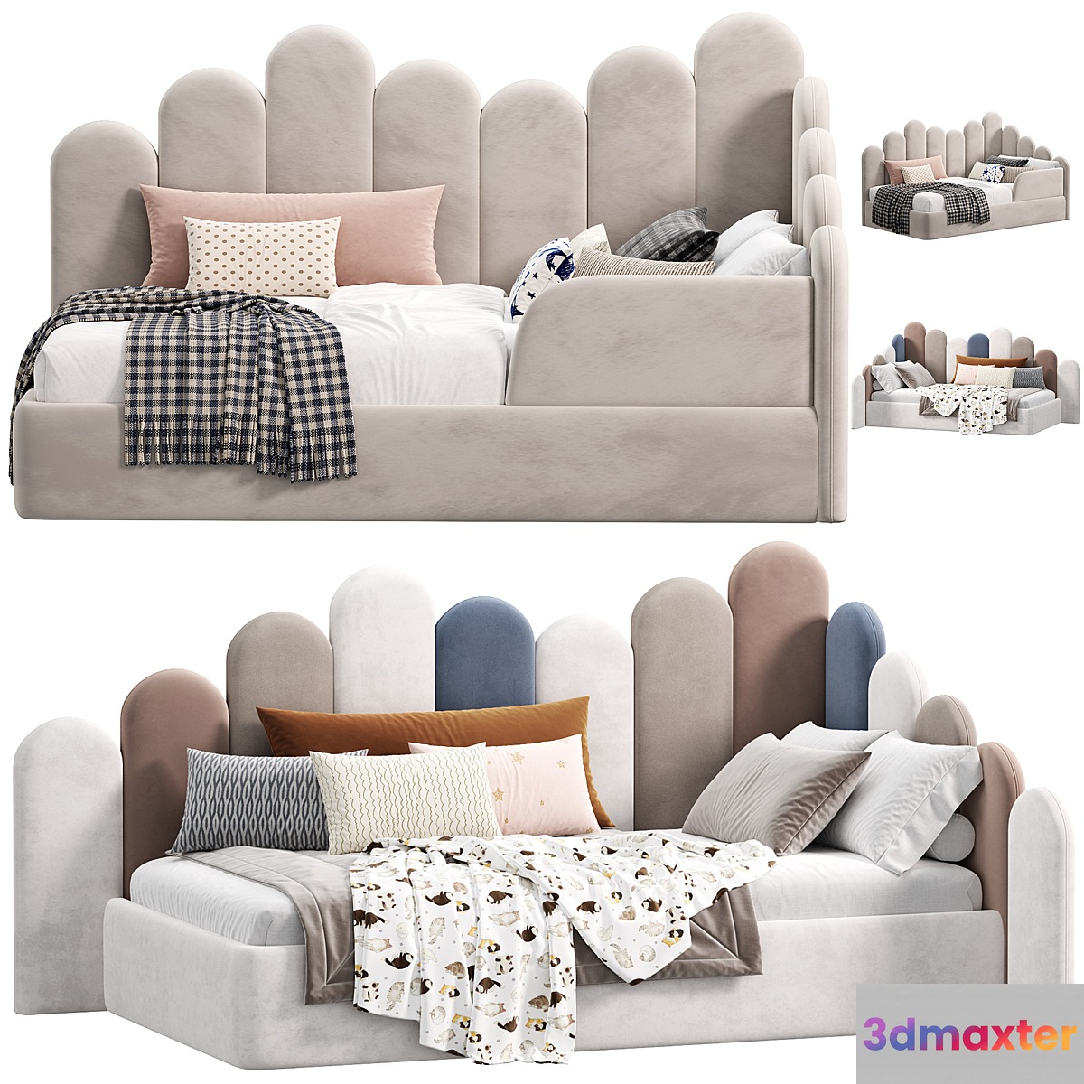ADULT SINGLE BED ARIA 02 SNOWY 3D Max