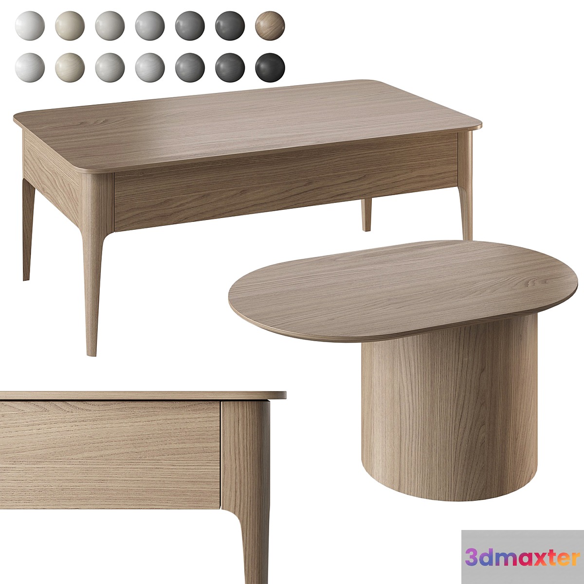 Coffee table Ellipse Type 14 colors - No.2