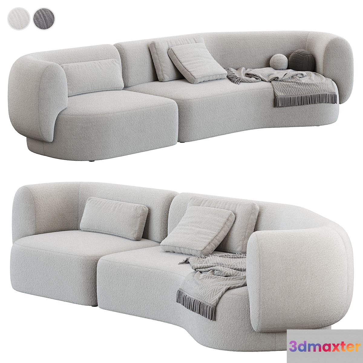 Modular sofa HUG Modular Sofa Composition 01