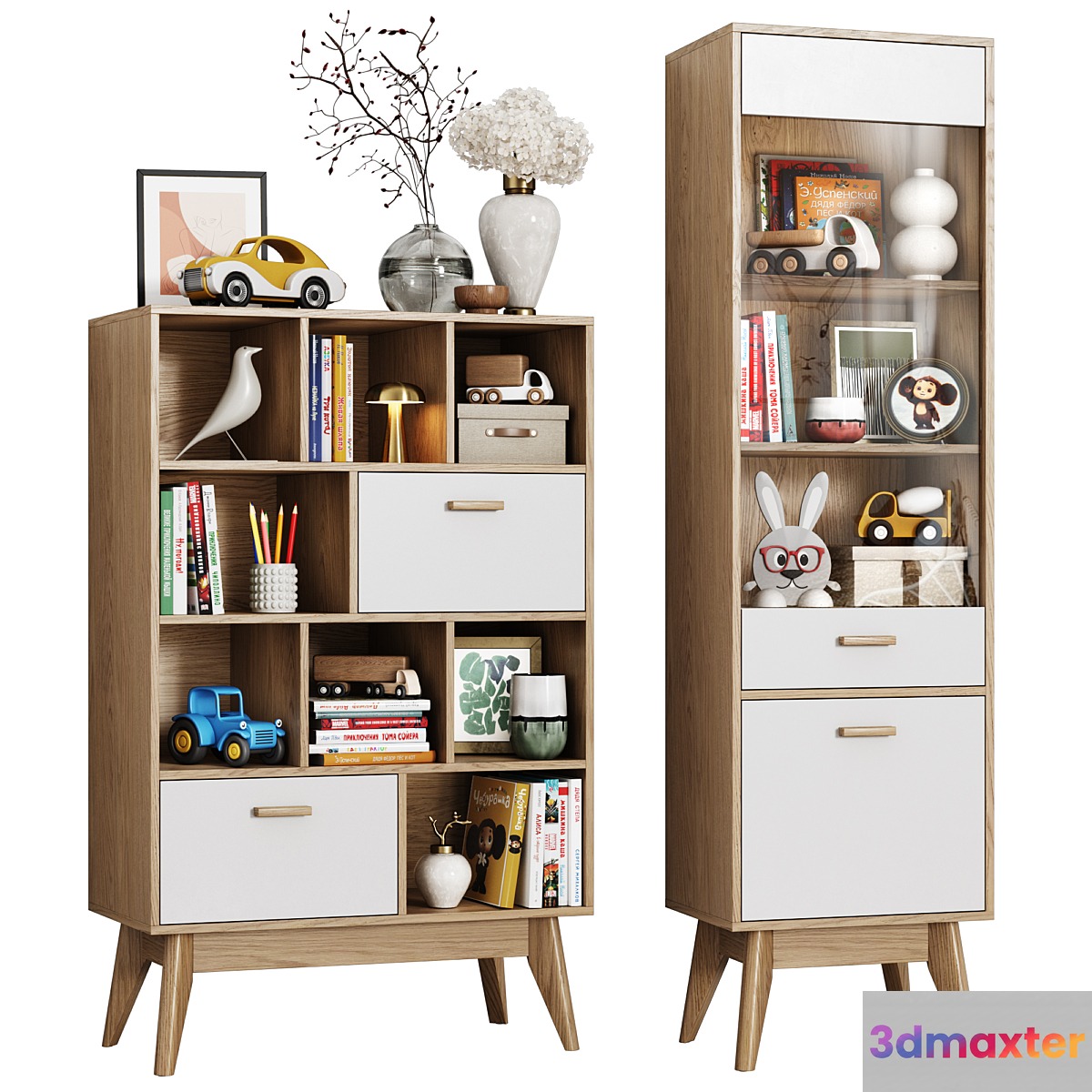 Shelving and showcase Nordic Scandi (Scandica Horten) 3D Max