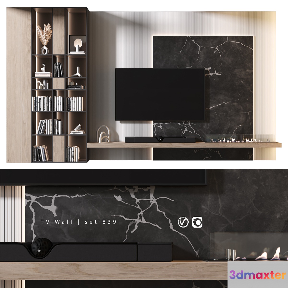 TV Wall | set 839 - No.2 3D Max