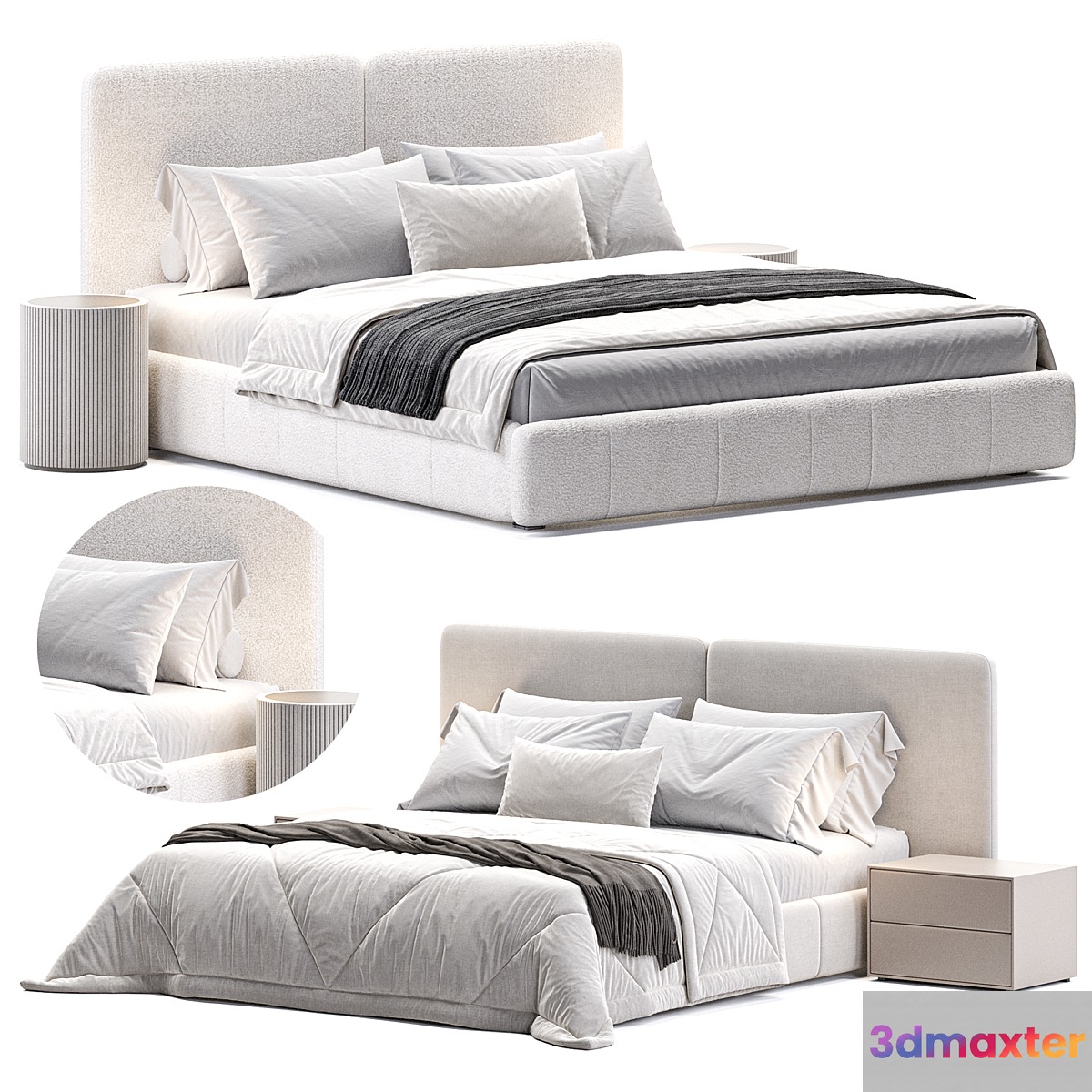 King Bed Frame with Drawers