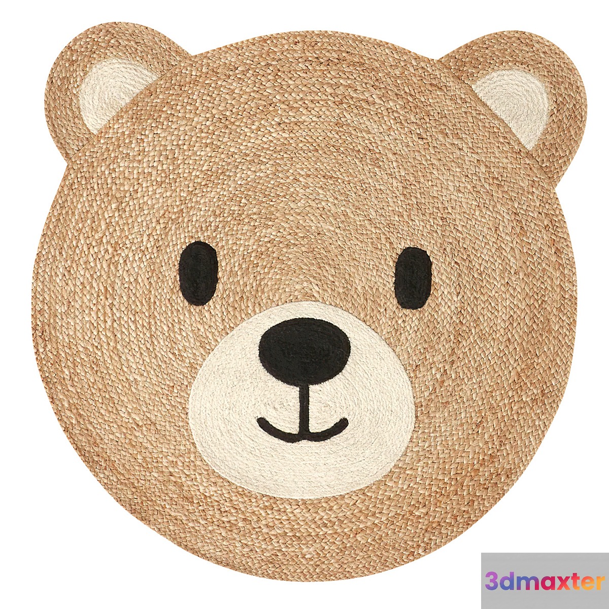 Children's rug made of jute in the form of a bear cub's head Osora from LA REDOUTE INTERIEURS 3D Max