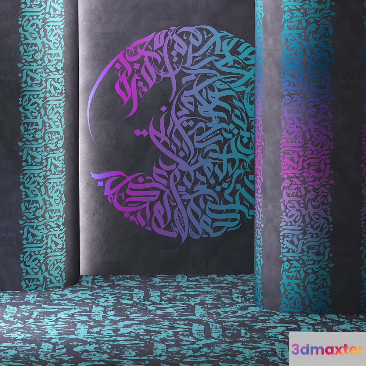 Calligraphy (seamless) 3D Max