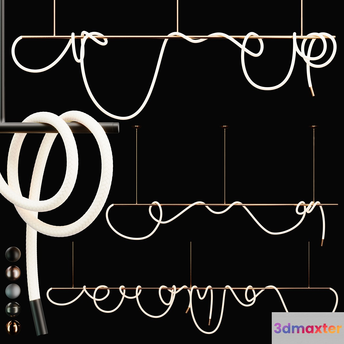 3Luke Lamp long Pendant light (Tracer Bar 2_10 &14ft) | 3lights || 5mat |