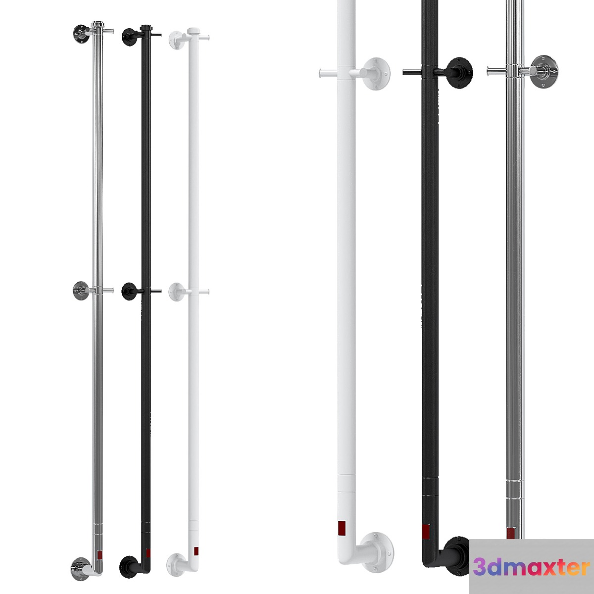 Electric heated towel rail Margaroli Arcobaleno 616CRB-1650 chrome 3D Max
