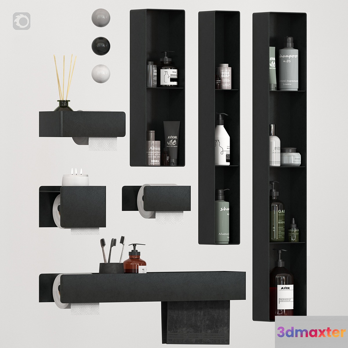Bathroom accessories 01 3D Max