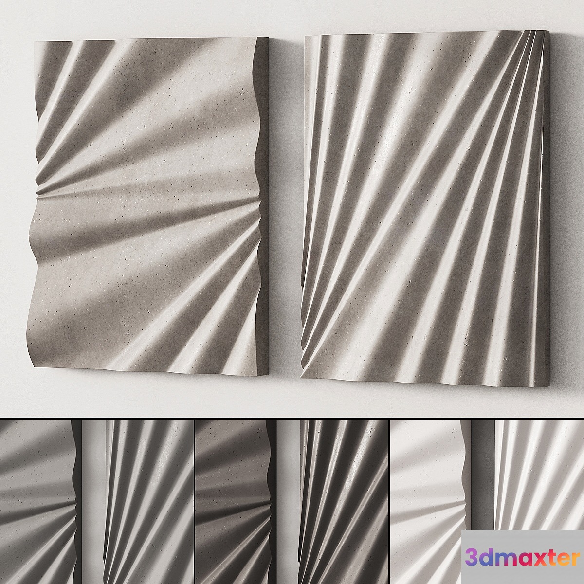 282 decorative wall art 14 waves gypsum wall sculpture 01