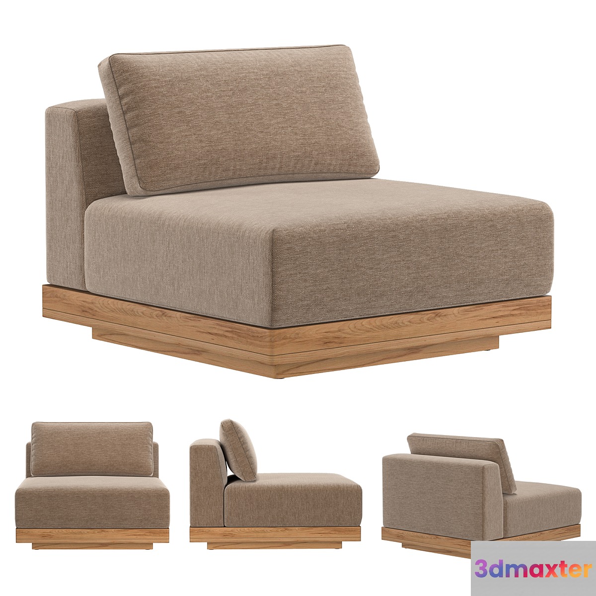 SANTOS TEAK LOUNGE CHAIR 3D Max