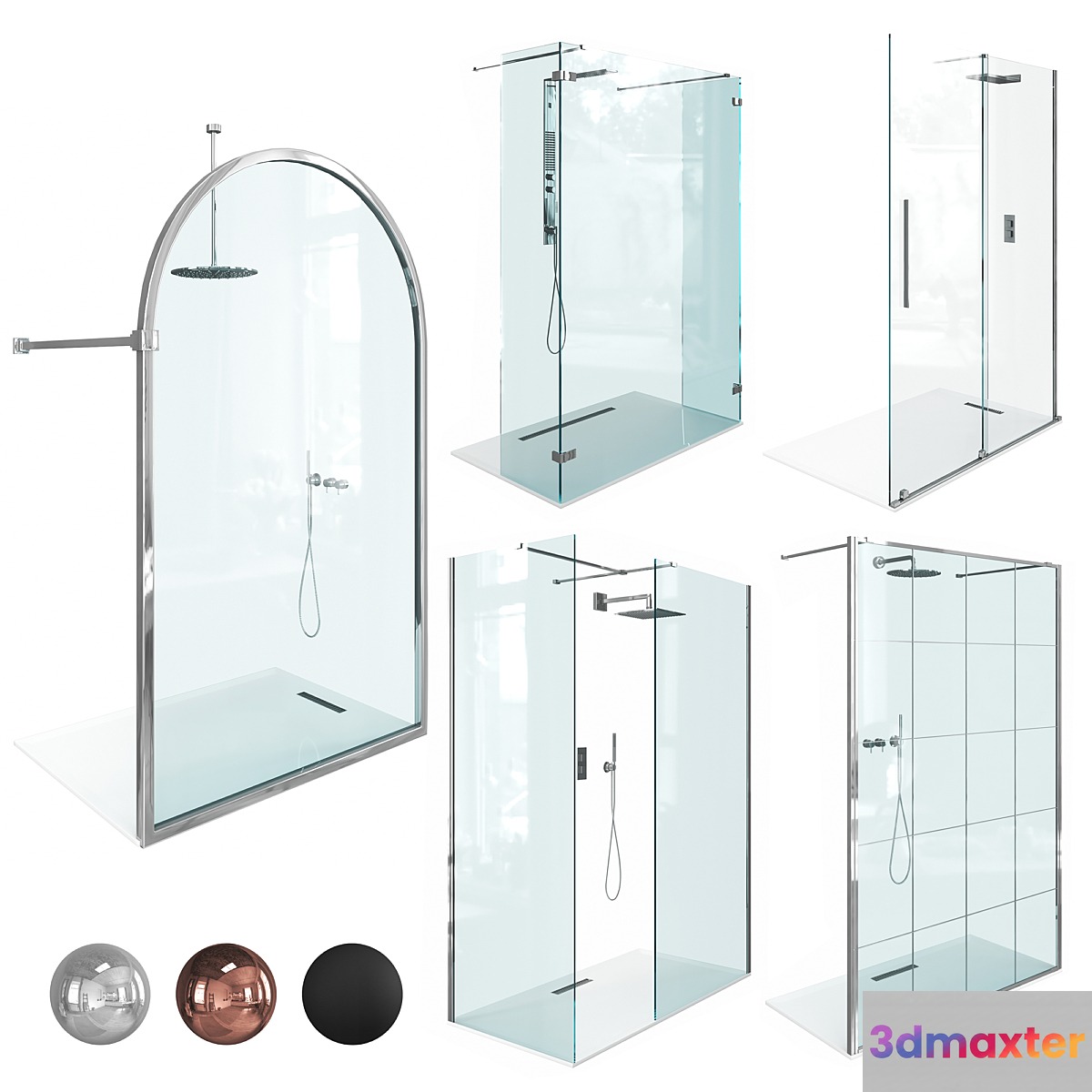 Shower enclosures Radaway vol 06 3D Max