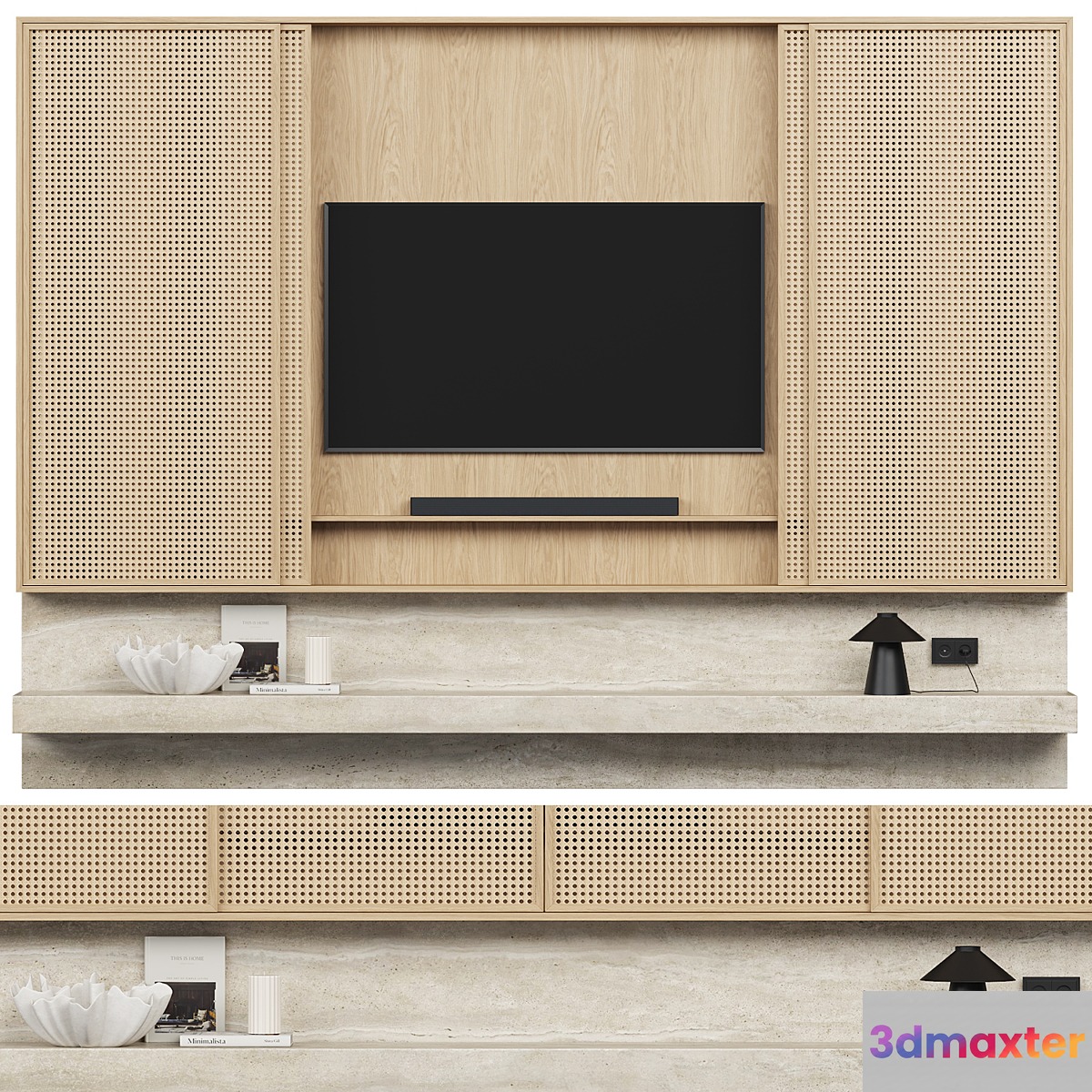 TV Wall with Chipper lamp - No.2 3D Max