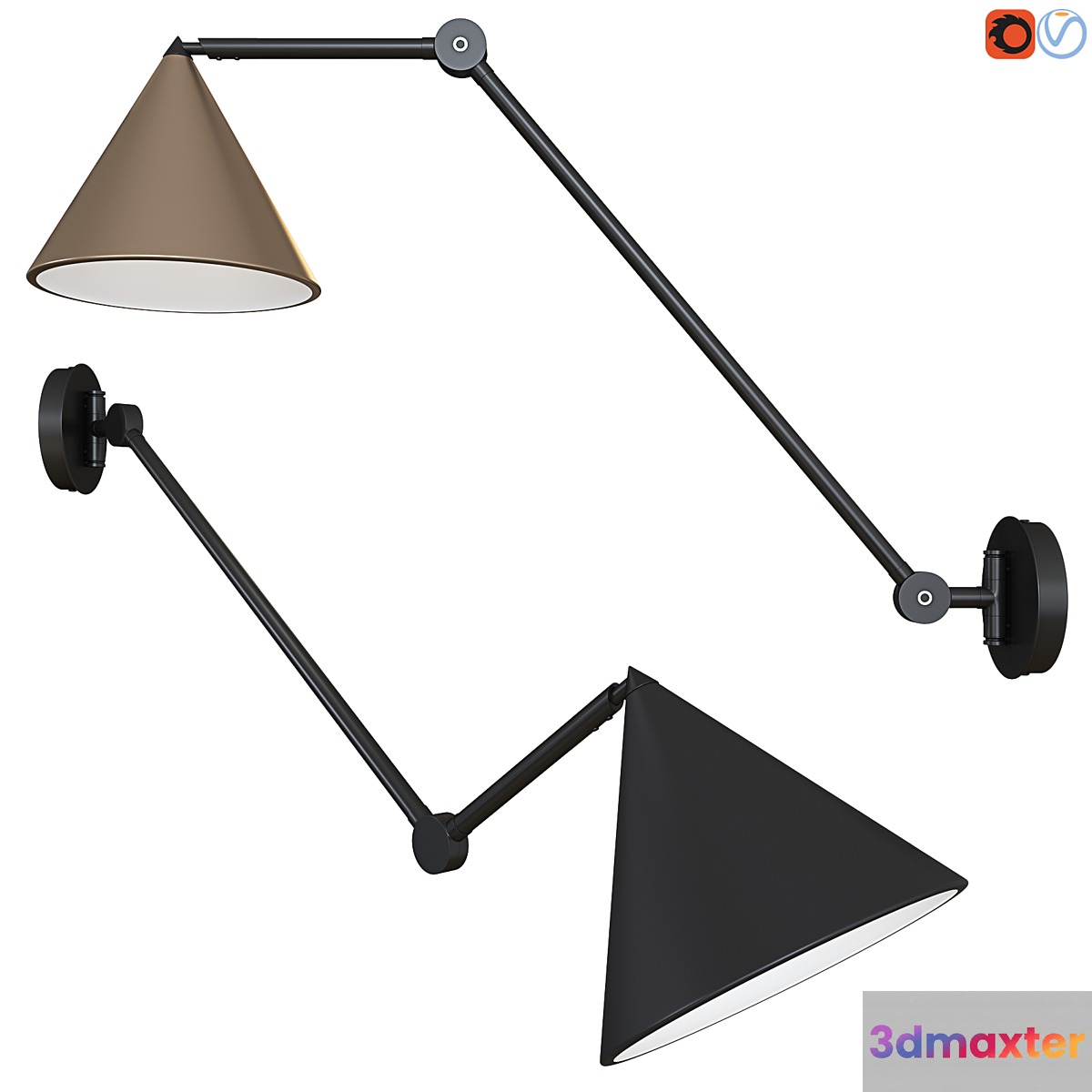 Swivel wall lamp Moke AM.PM 3D Max