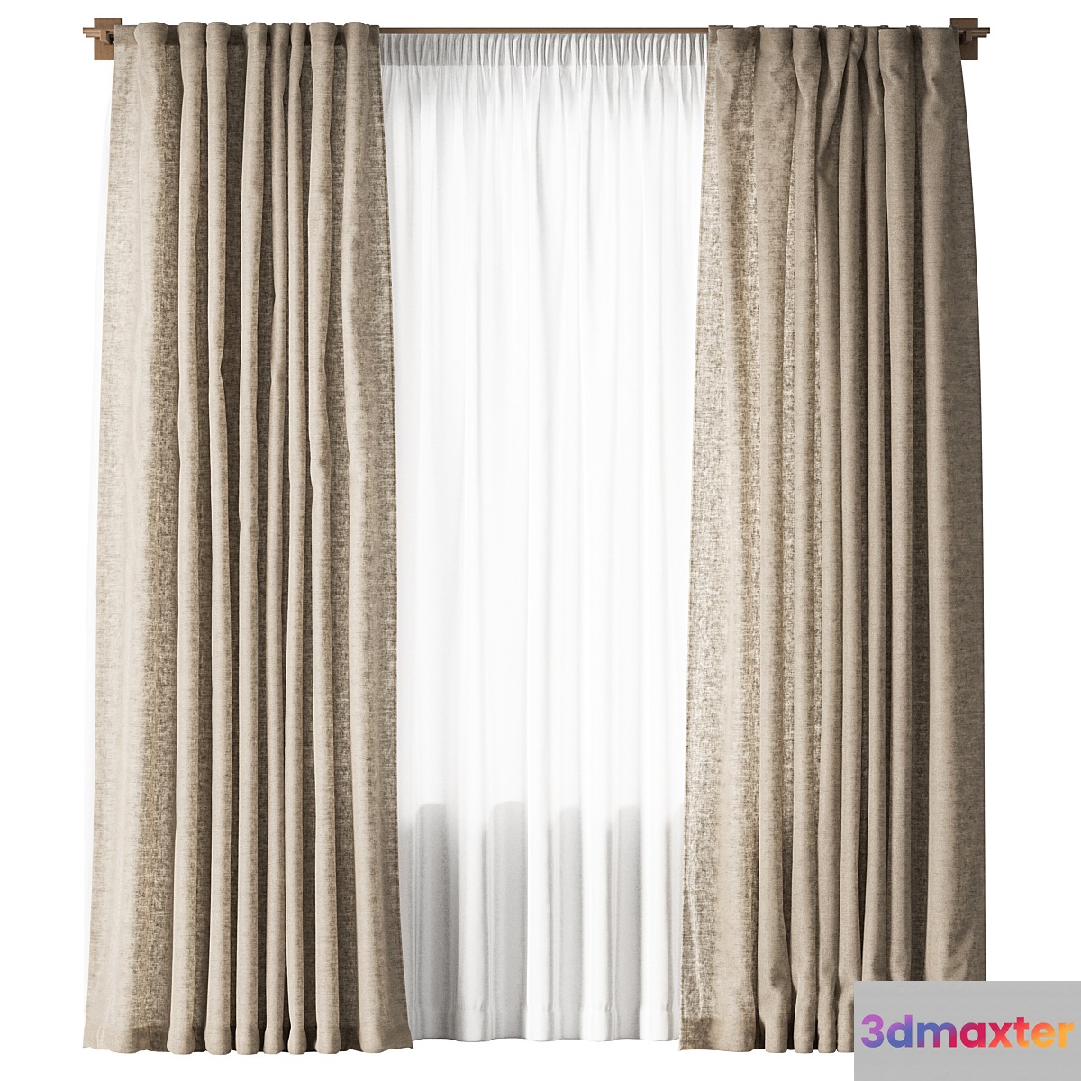 linen curtains 6 3D Max