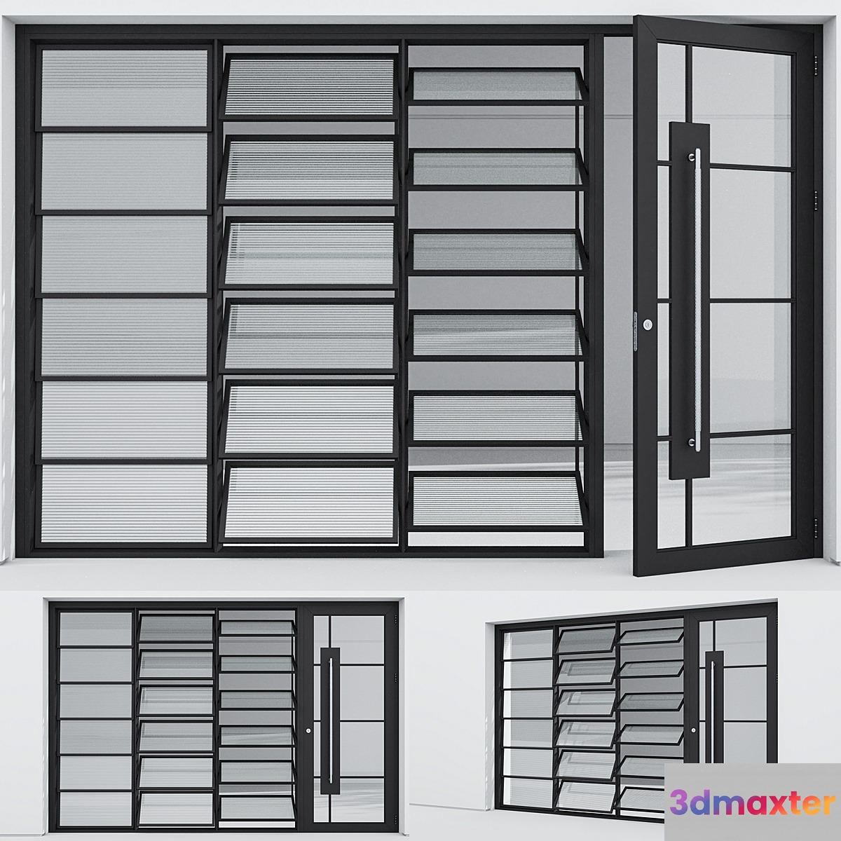 Aluminum door 323 3D Max