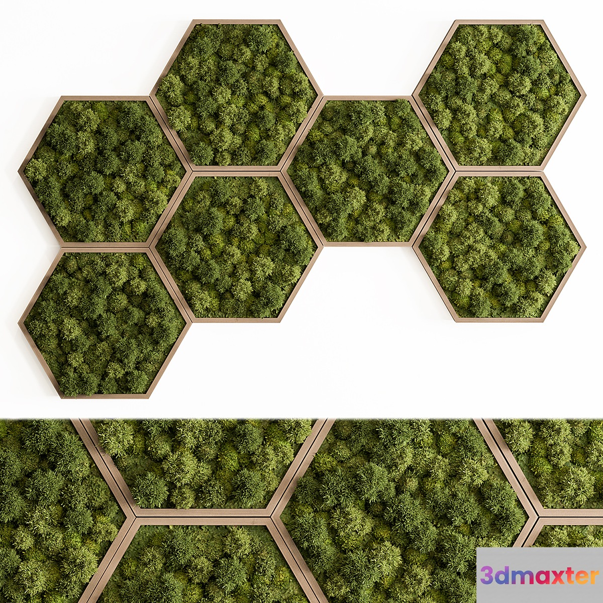 Hexagon Green Wall Panel - Set 79 3D Max