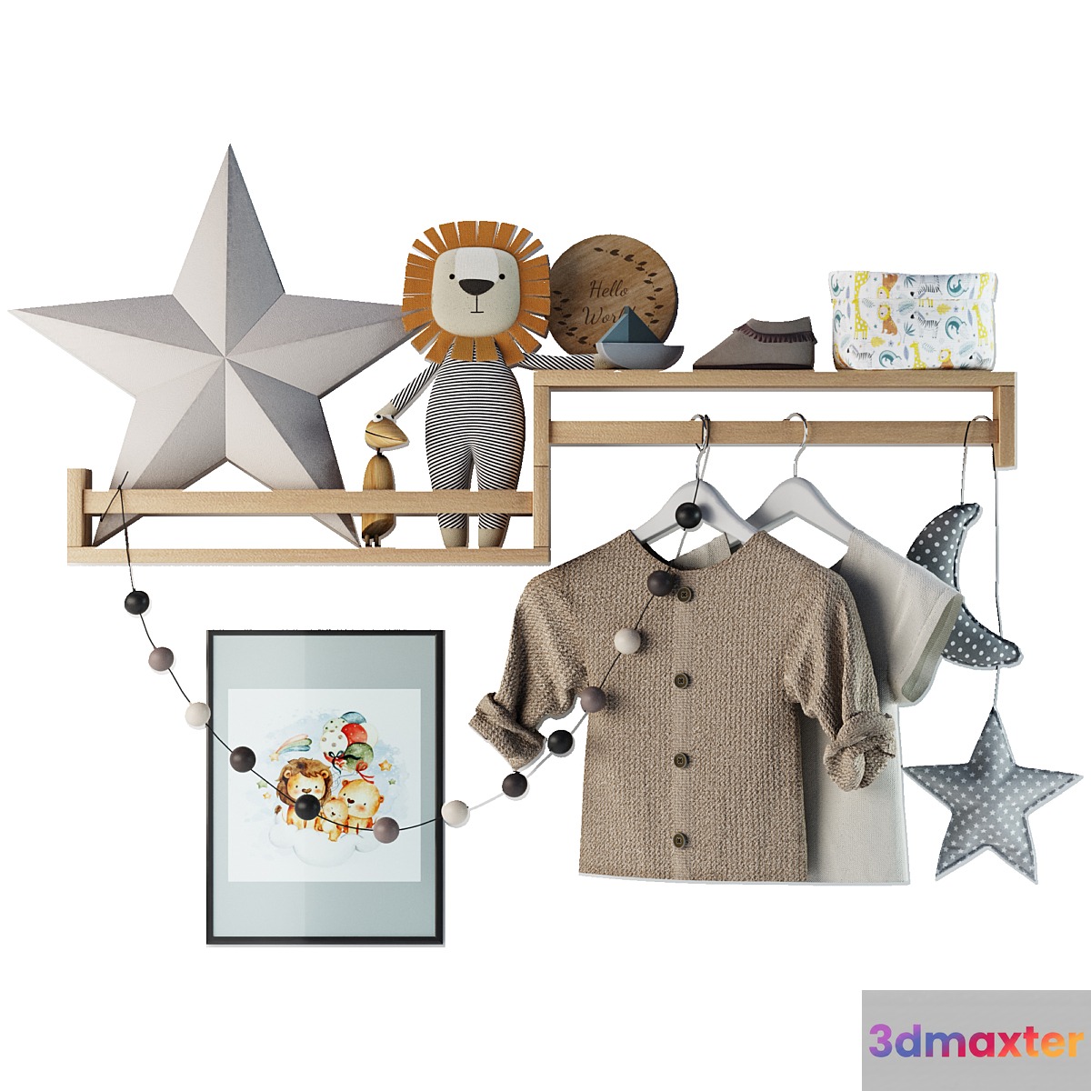 Kids shelf set 02 3D Max