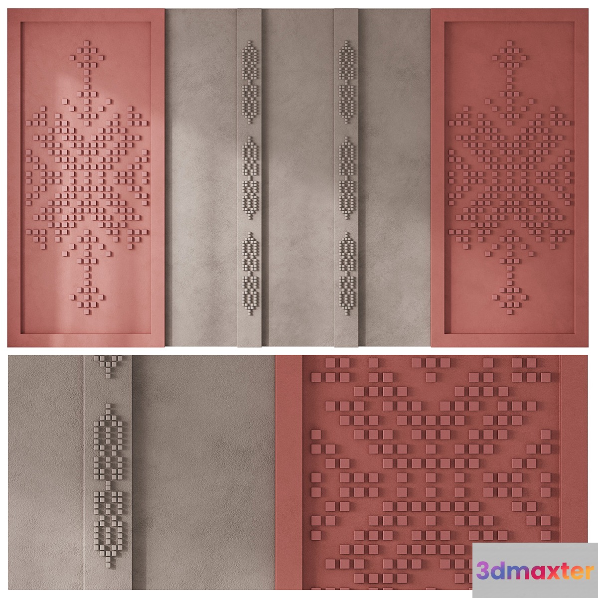 68 Mosaic headboard - No.2 3D Max