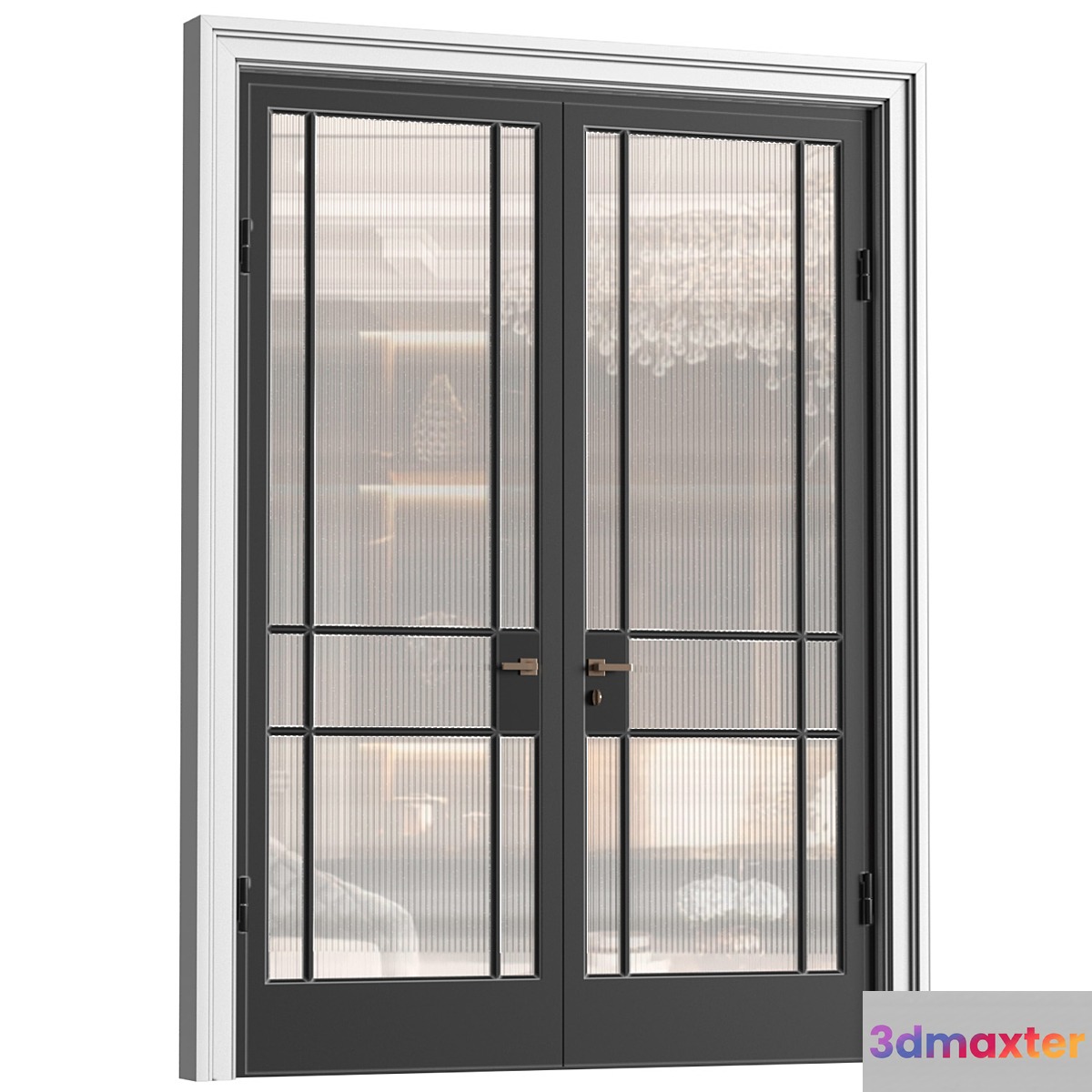 Interior Doors in Art Deco style with corrugated glass. Entrance Art Deco Interior Modern Doors