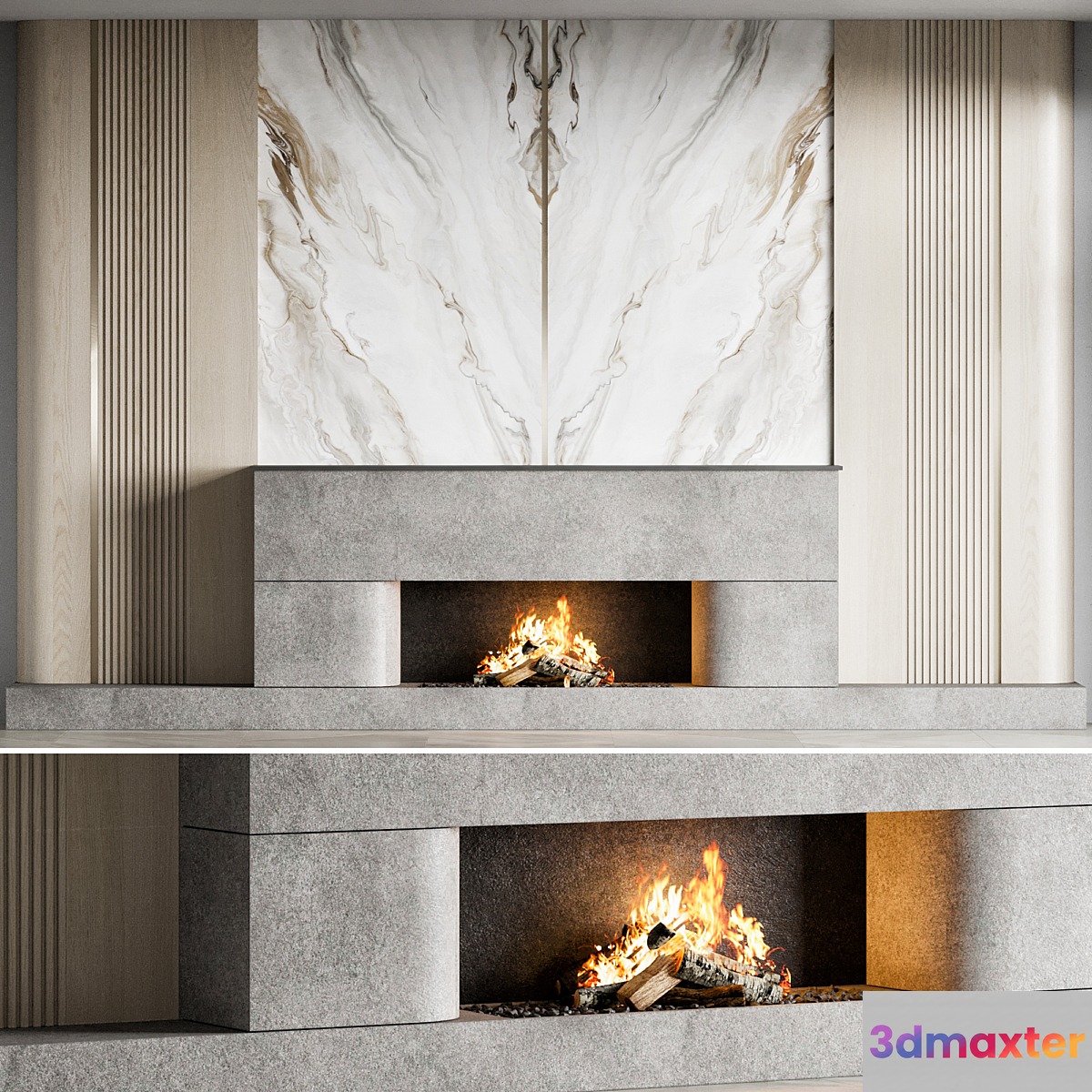 fire place 16 3D Max