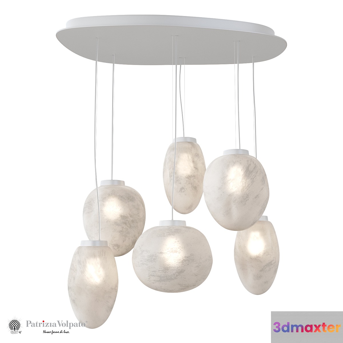 Hanging chandelier Patrizia Volpato Stone 7805 6 3D Max