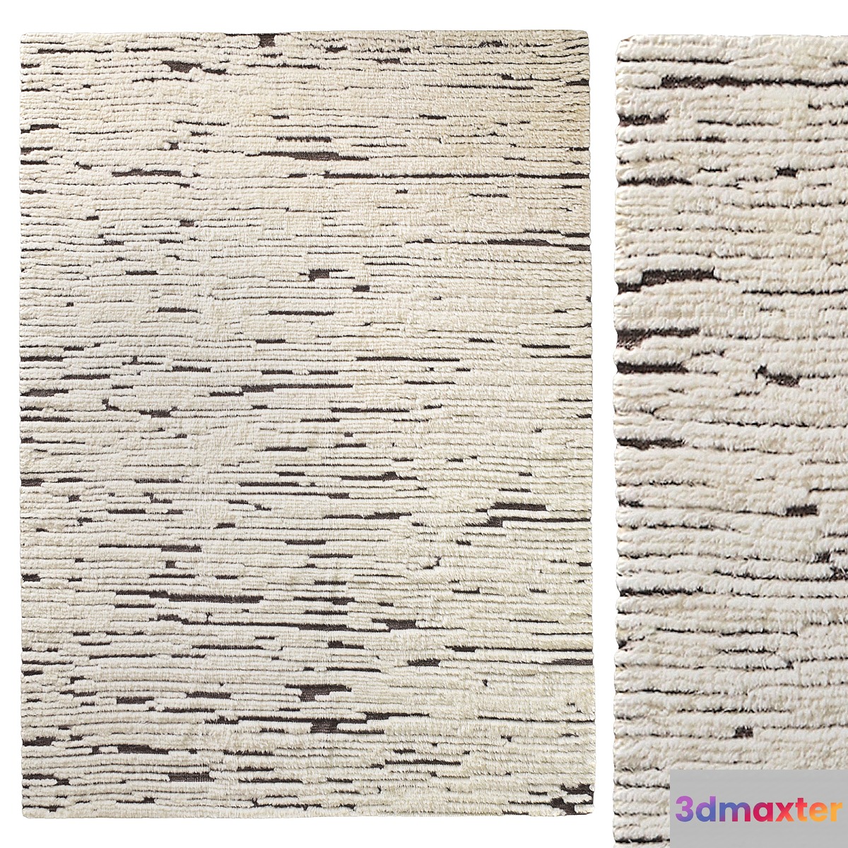 MORSE WOOL RUG Ivory Charcoal 3D Max