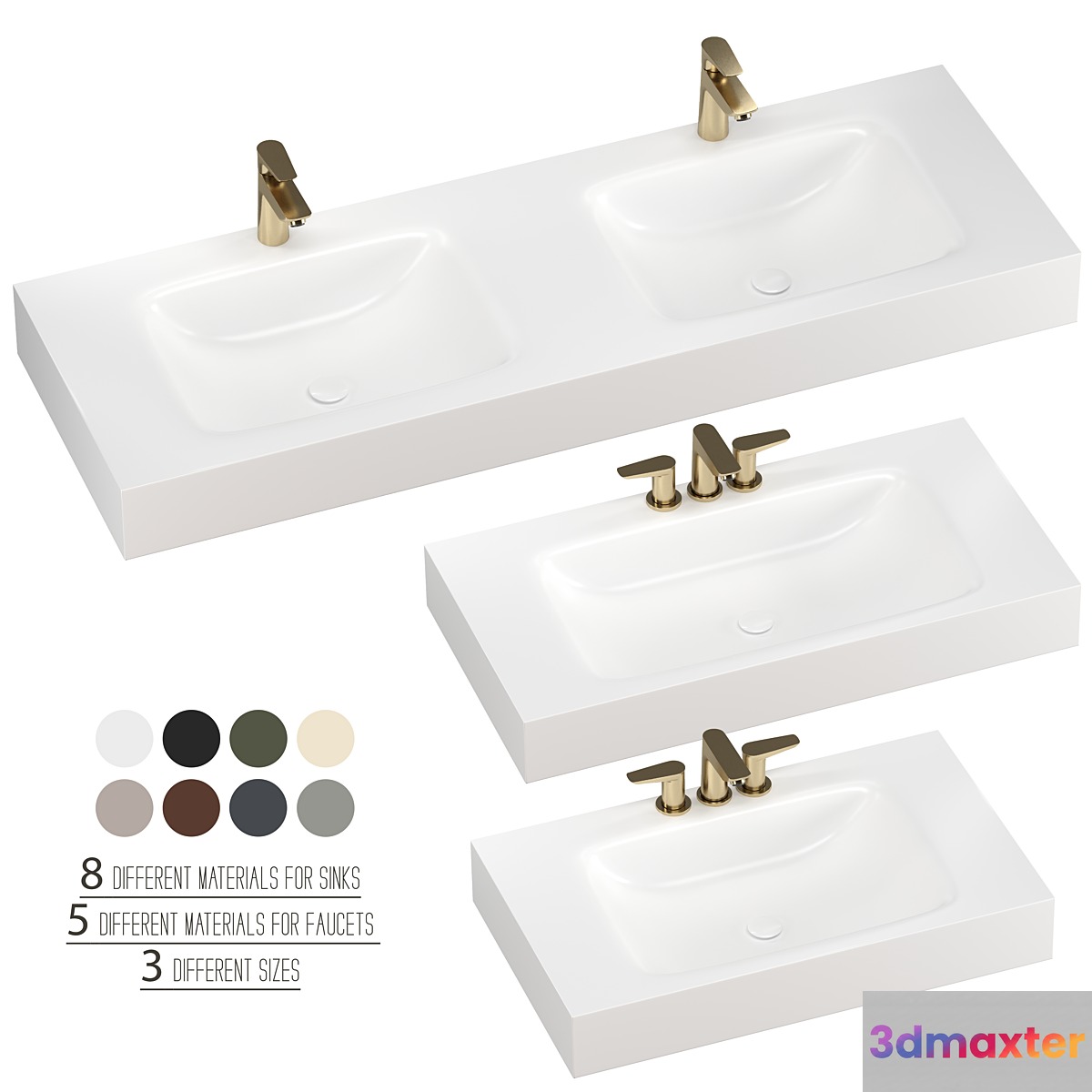 INBANI D worktops washbasins set