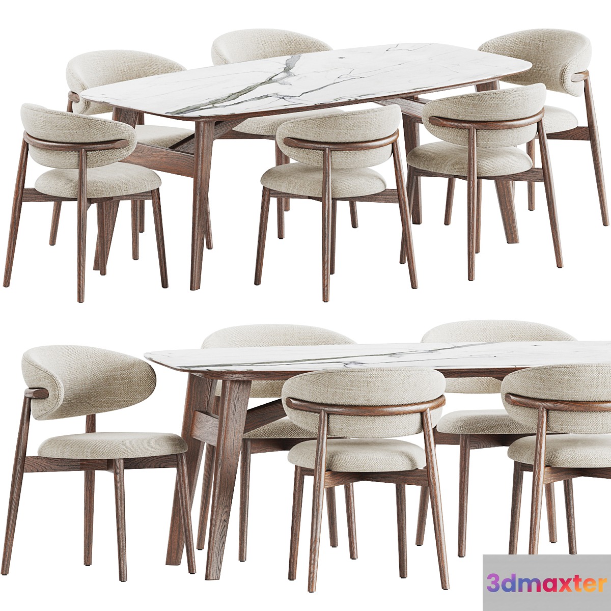 Oleandro Chair & Abrey Table by Calligaris 3D Max