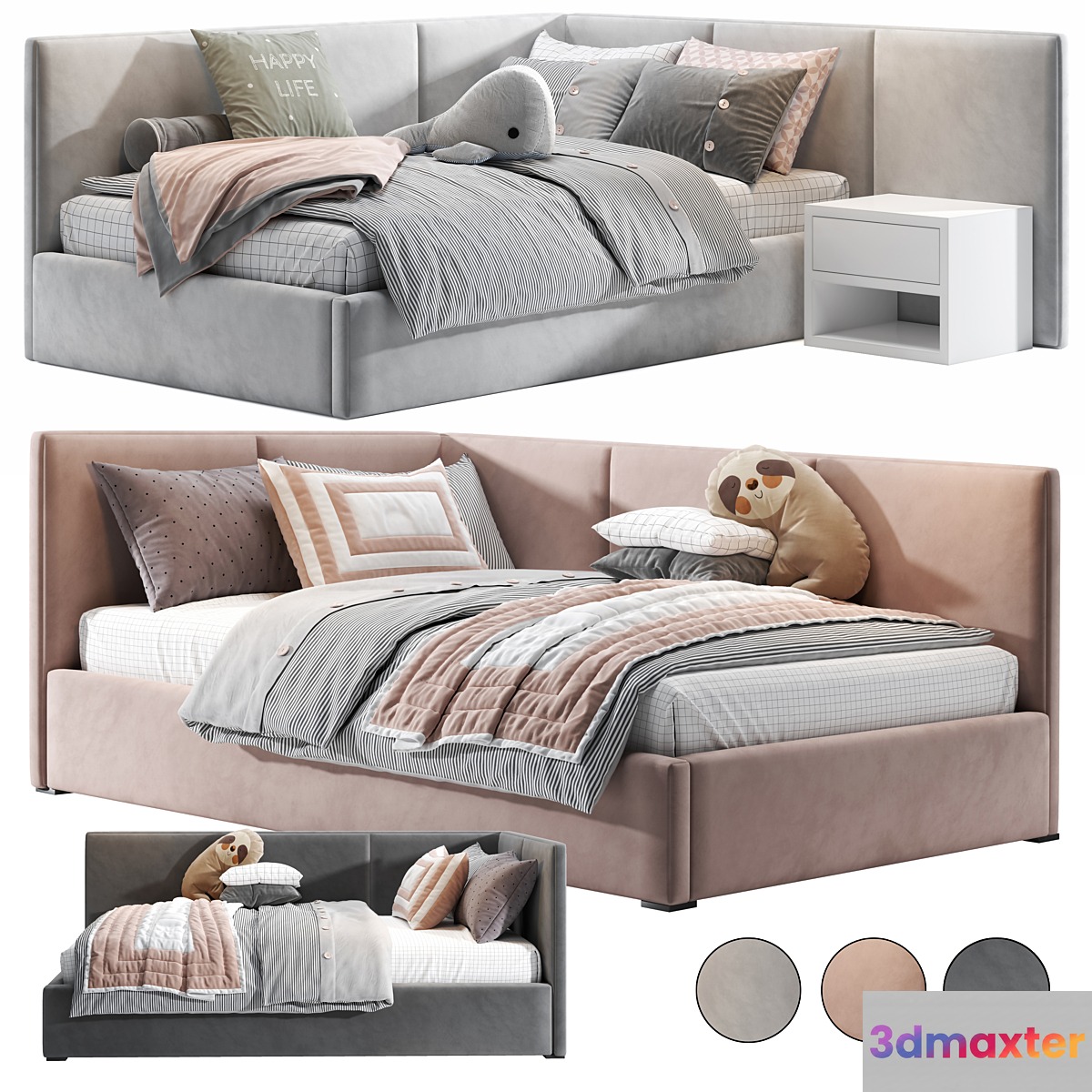 BR Corner Bed 3D Max