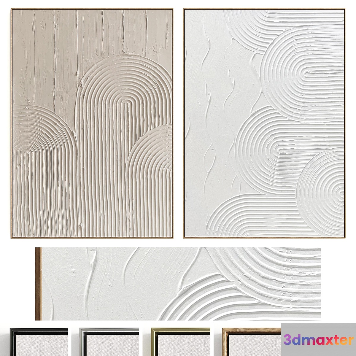 Plaster Two Photo Frames T-478 3D Max
