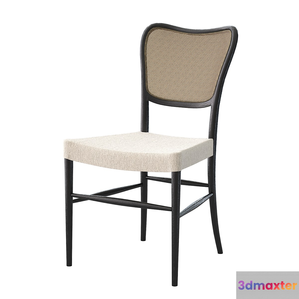 Noa Dining Chair in Black Drifted 3D Max